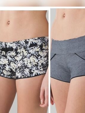Lululemon 2015 REVERSIBLE Water: Surf Short Crosscourt Petal Black Clarity